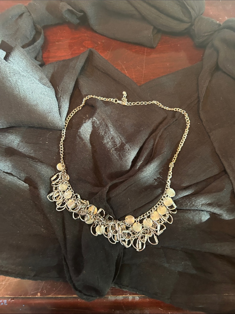 Charming Charlie Silver-Tone Dangle Coin Necklace